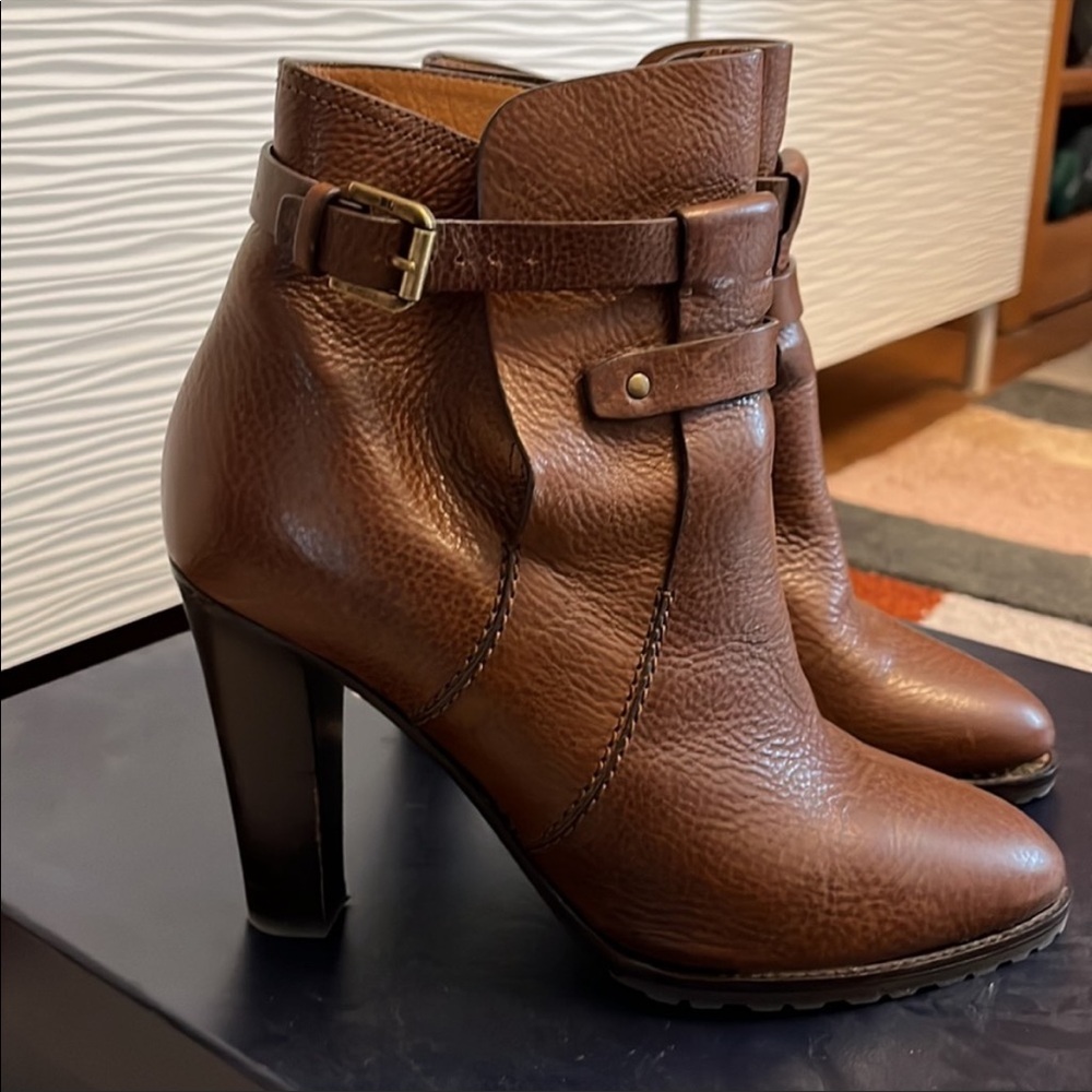 Ralph Lauren Monira dark brown leather boots Women’s size 8 1/2
